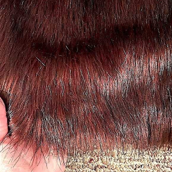 SUZY SHIER (NWT) • Faux-Fur Vest • Size Medium • Silk-Lined Maroon + Black Fur - Picture 10 of 12